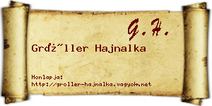 Gröller Hajnalka névjegykártya